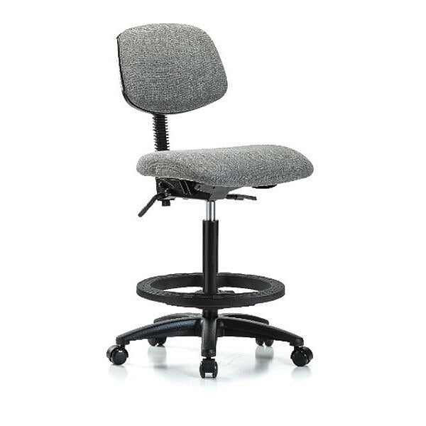 Chair, Fab, Hi Bench, Tilt BF Casters, Gry, Color: Grey