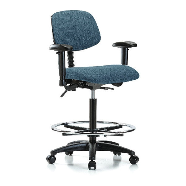 Chair, Fabric, Hi Bench, AA CF Casters, Blu