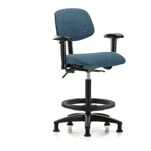 Chair, Fabric, Hi Bench, AA BF Glides, Blu
