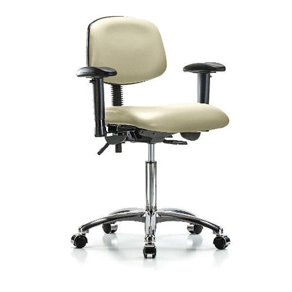 Chair, Vin, Med Bench, Chr Tilt AA Cast, Wht