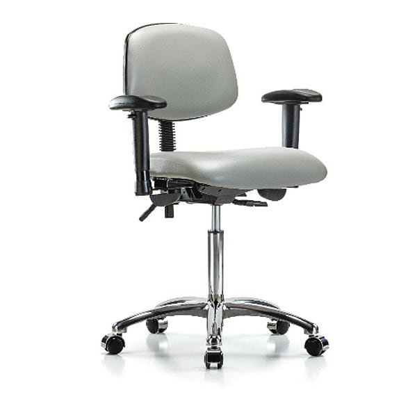 Chair, Vinyl, Med Bench, Chr AA Casters, Dov