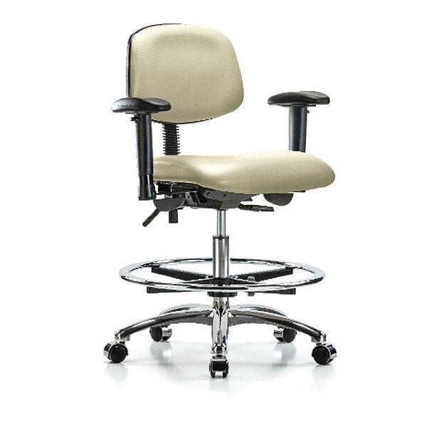 Chair, Vin, Med Bench, Chr AA CF Cast, Wht