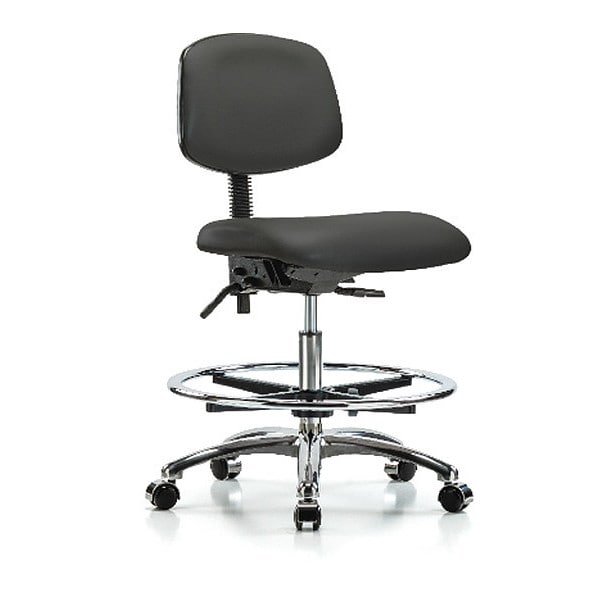 Chair, Vinyl, Med Bench, Chr CF Casters, Gry