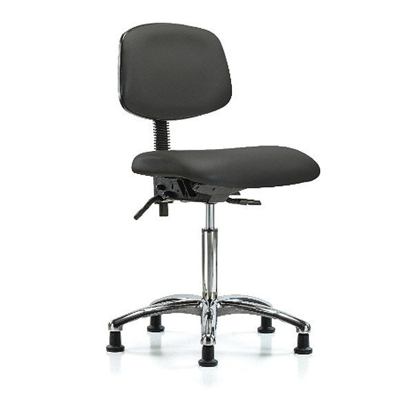 Chair, Vinyl, Med Bench, Chrome Glides, Gry