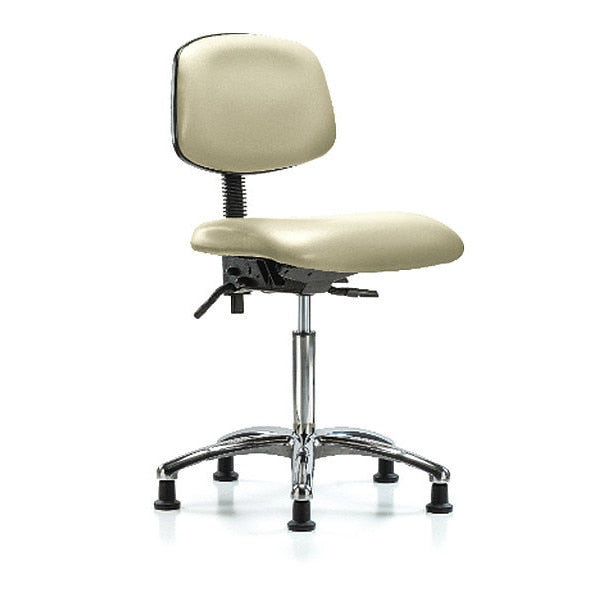 Chair, Vin, Med Bench, Chr Tilt Glides, Wht