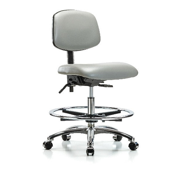 Chair, Vinyl, Med Bench, Chr CF Casters, Dov