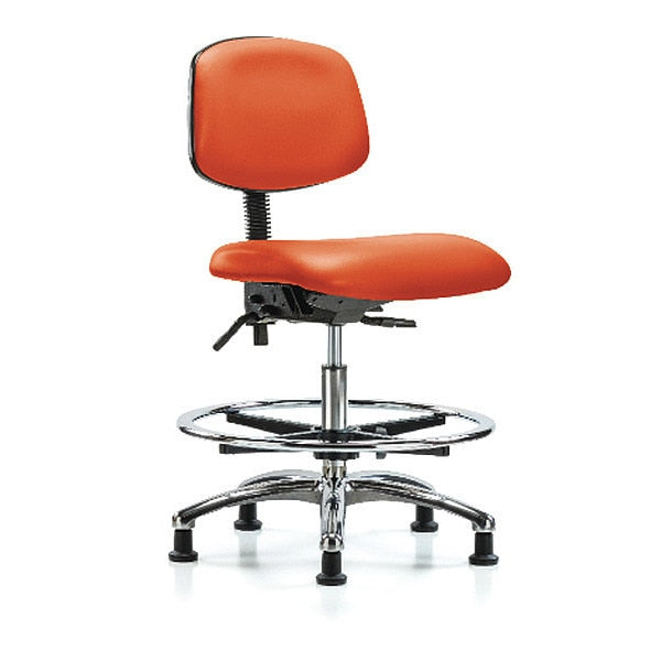 Chair, Vin, Med Bench, Chr CF Glides, Orange