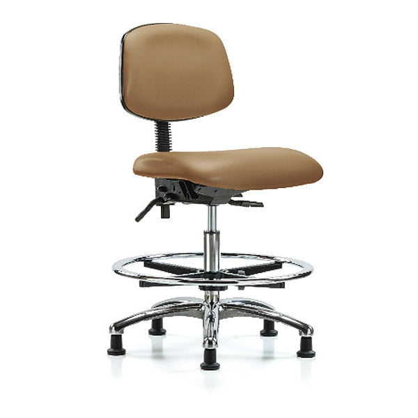 Chair, Vin, Med Bench, Chr CF Glides, Taupe