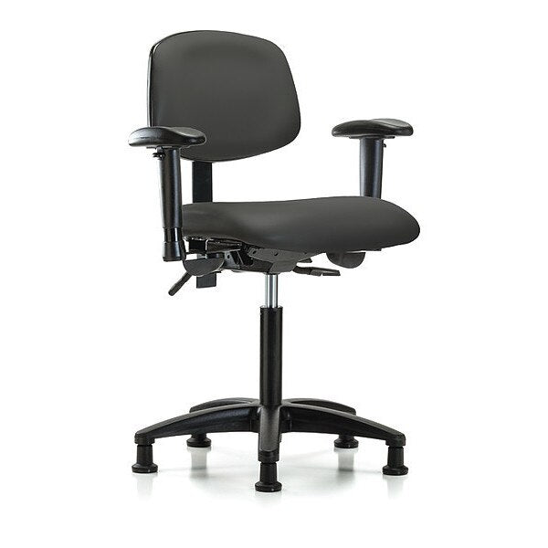 Chair, Vinyl, Med Bench, Tilt AA Glides, Gry
