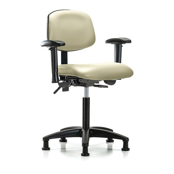 Chair, Vinyl, Med Bench, Tilt AA Glides, Wht