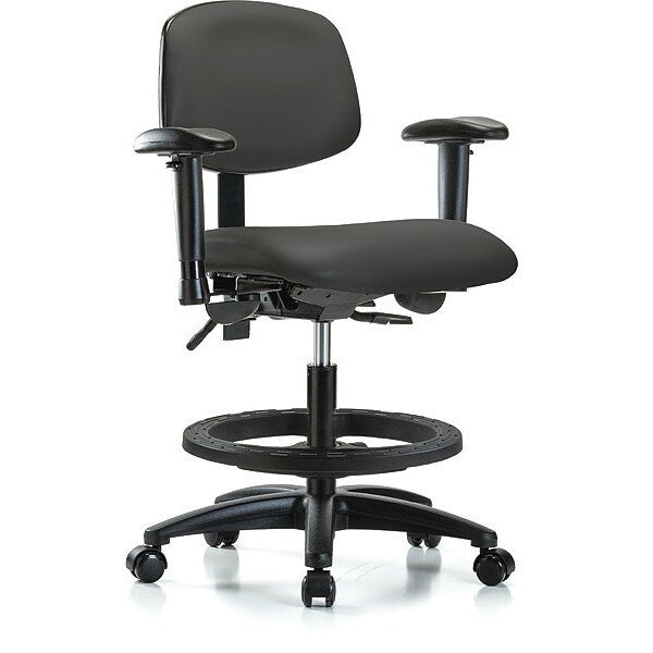 Chair, Vin, Med Bench, Tilt AA BF Cast, Gry