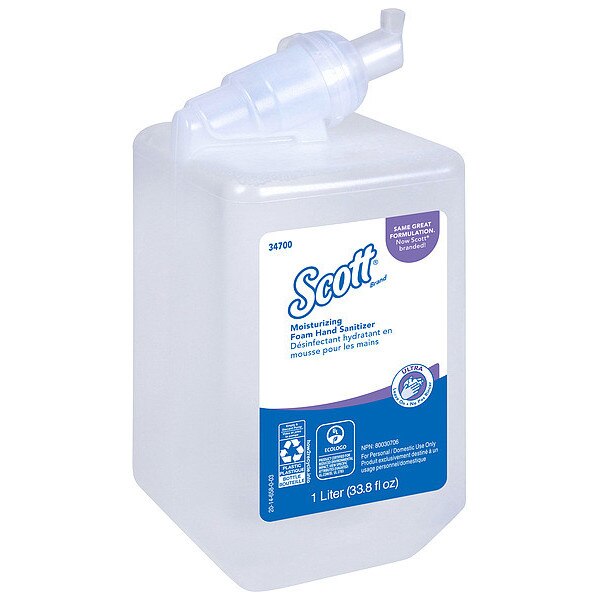 Ultra Moisturizing Foam Hand Sanitizer, 1.0 L Refills for Scott Essential Manual Dispensers (6)