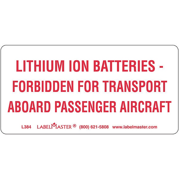 Lithium ION Battery Label, 500 per Roll