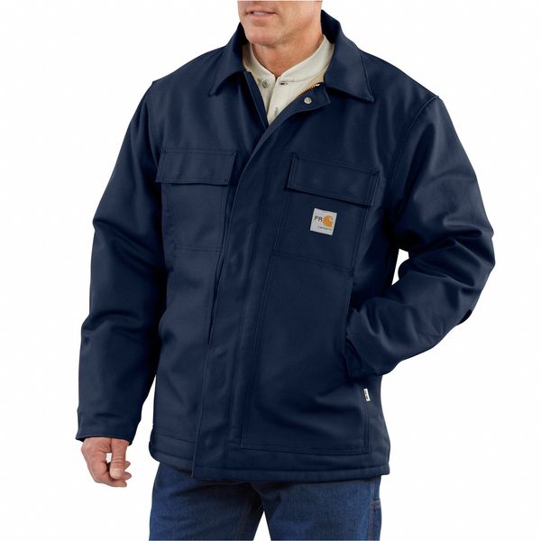 Carhartt Flame Resistant Duck Coat, Navy, 100% Cotton, M