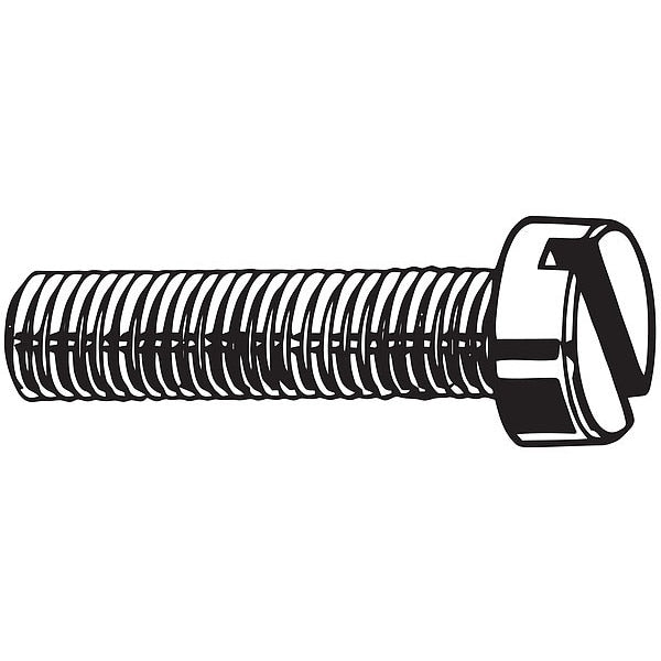 M5-0.80 x 30 mm Slotted Cheese Machine Screw, Zinc Plated Steel, 100 PK