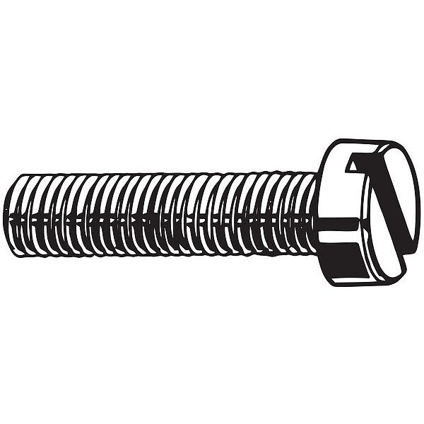 M5-0.80 x 10 mm Slotted Cheese Machine Screw, Zinc Plated Steel, 100 PK
