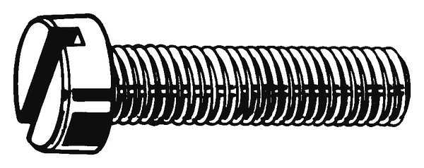 M3-0.50 x 35 mm Slotted Cheese Machine Screw, Plain 18-8 Stainless Steel, 100 PK