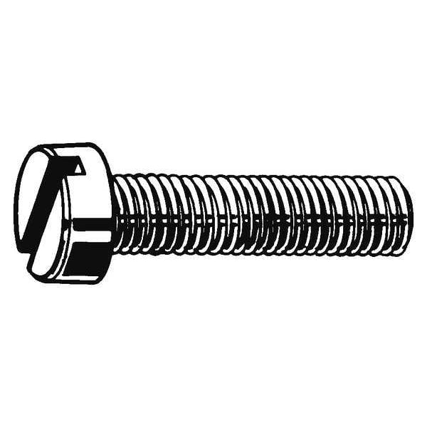 M3-0.50 x 12 mm Slotted Cheese Machine Screw, Plain 18-8 Stainless Steel, 100 PK