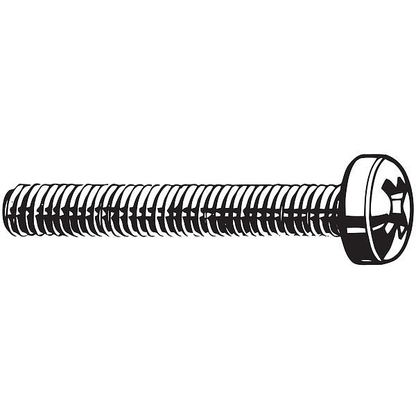 M3-0.50 x 14 mm Phillips Pan Machine Screw, Zinc Plated Steel, 100 PK