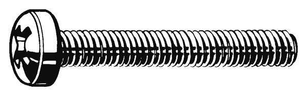 M6-1.00 x 60 mm Phillips Cheese Machine Screw, Plain 18-8 Stainless Steel, 50 PK