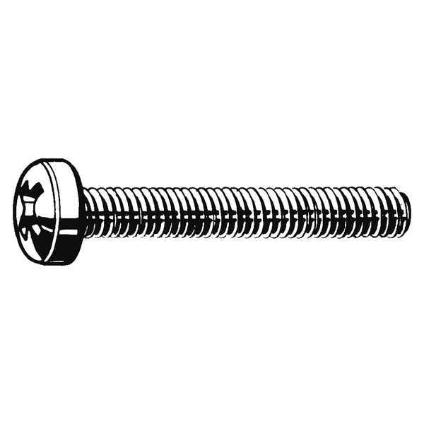 M3-0.50 x 50 mm Phillips Cheese Machine Screw, Plain 18-8 Stainless Steel, 100 PK