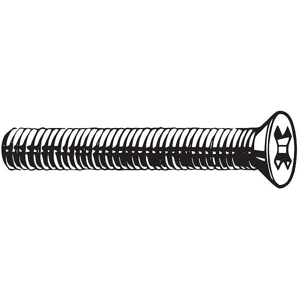 M6-1.00 x 16 mm Phillips Flat Machine Screw, Zinc Plated Steel, 100 PK