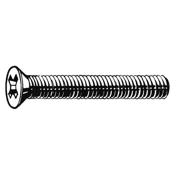 #8-32 x 1 in Phillips Flat Machine Screw, Zinc Plated Steel, 100 PK