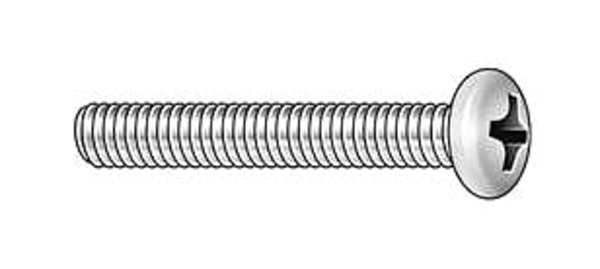 #10-24 x 1/2 in Phillips Round Machine Screw, Zinc Plated Steel, 100 PK