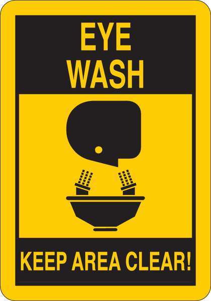 Facility Sign, Vinyl, Black/Yellow, English, 35GF87