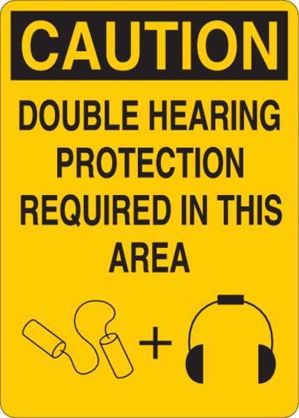 Caution Sign, 10 in Height, 7 in Width, Plastic, English