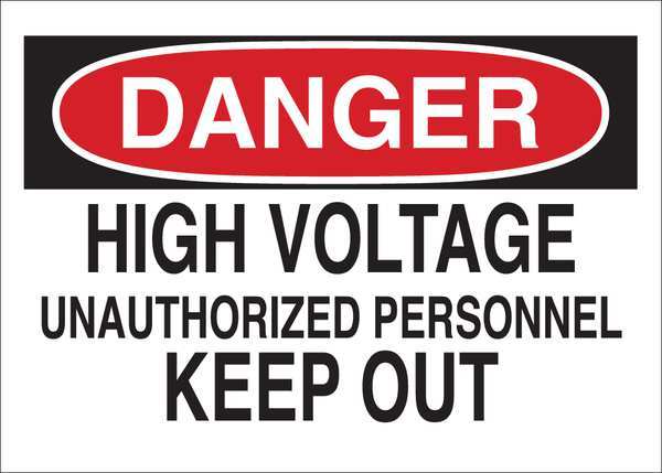 Danger Sign, 7 in Height, 10 in Width, Plastic, English