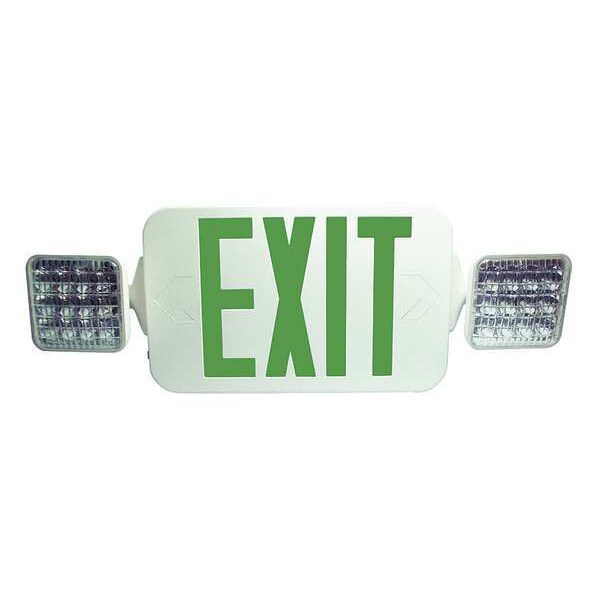 LED Emergency Combo Unit, White, Green, FHEC33WG