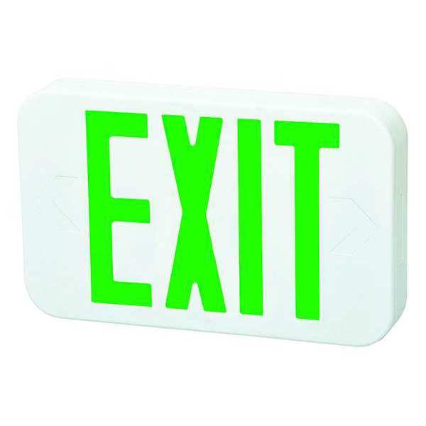Exit Sign, LED, Green Letter7-1/4 in. H