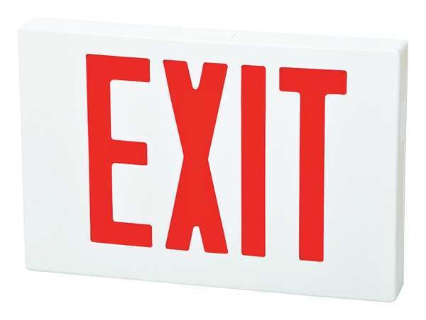 Exit Sign, LED, Red Letter, 8-1/4 in. H