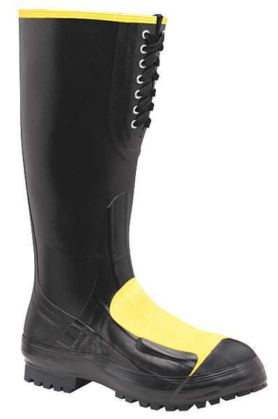 Size 7 Men's Steel Rubber Boot, Black