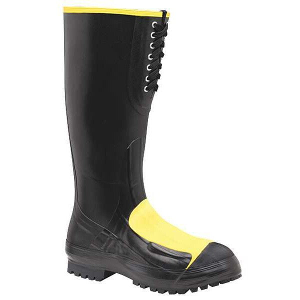 Size 9 Men's Steel Rubber Boot, Black