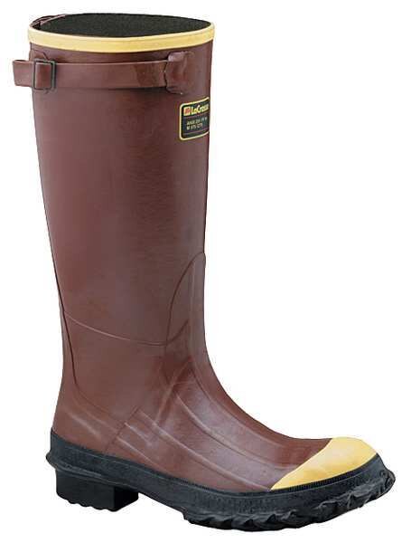 Size 13 Men's Steel Rubber Boots, Rust