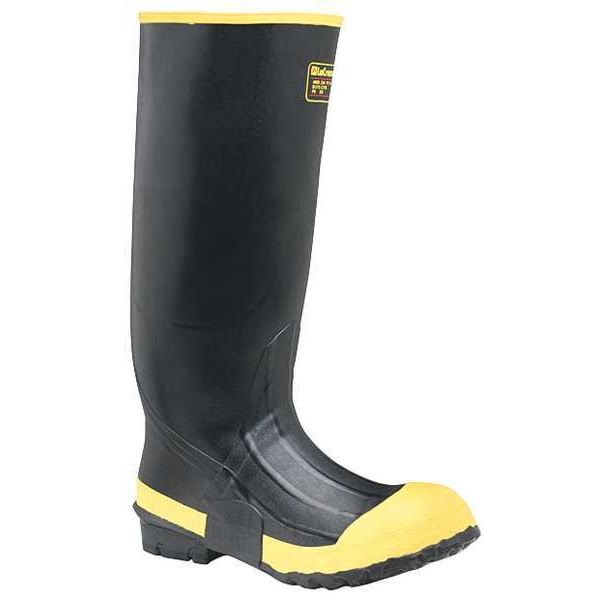 Size 9 Men's Steel Rubber Boot, Black