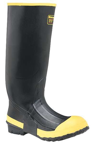 Size 8 Men's Steel Rubber Boot, Black