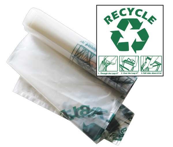 Recycle Bag 40x46, Clear with Green, PK100