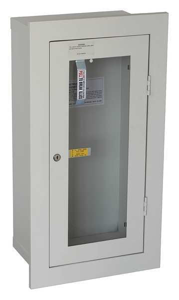 Fire Extinguisher Cabinet, Semi Recessed, 28 in Height, 20 lb