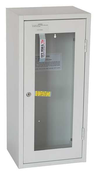 Fire Extinguisher Cabinet, Surface Mount, 25 9/16 in Height, 20 lb