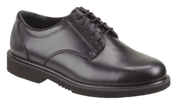 Oxford Shoes, Men, 8-1/2W, 2inH, Blk, Lea, PR