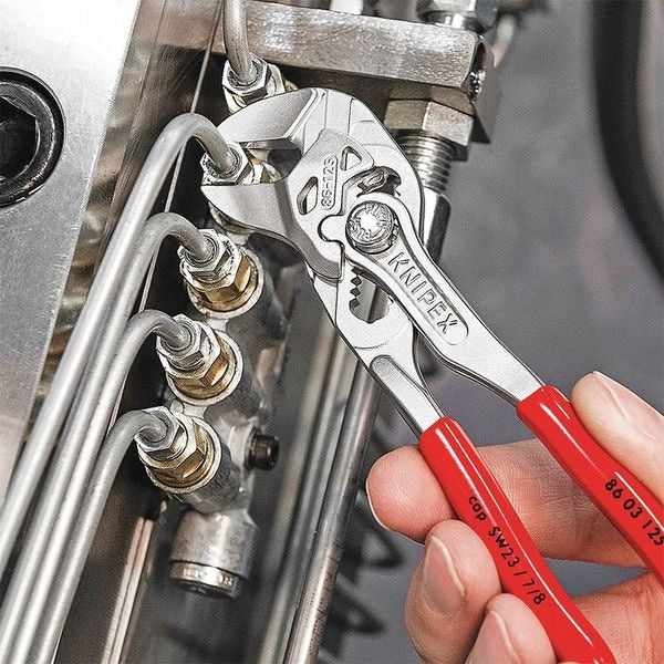 5 in Knipex Cobra Straight Jaw Plier Wrench Smooth, Plastic Grip