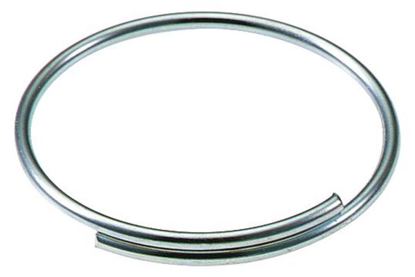 Key Ring, Split Ring Type, 3/4 in Ring Size, Silver