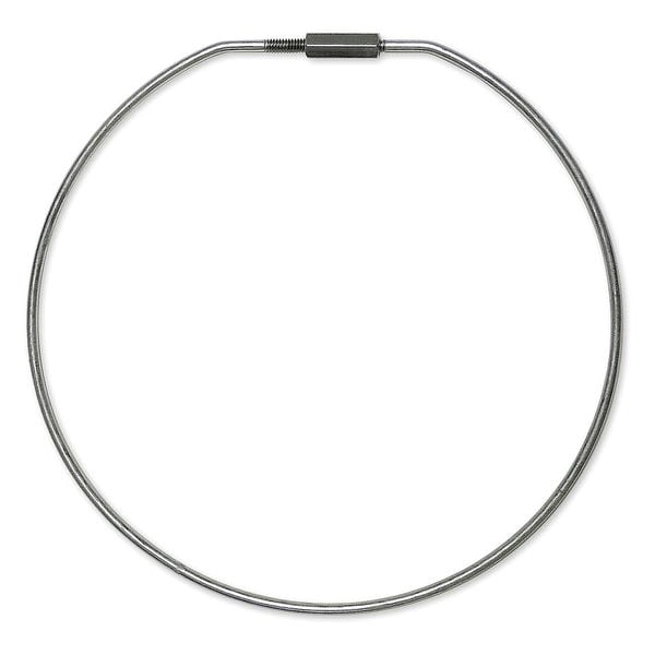 Key Ring, Round Ring Type, 8 in Ring Size, Silver