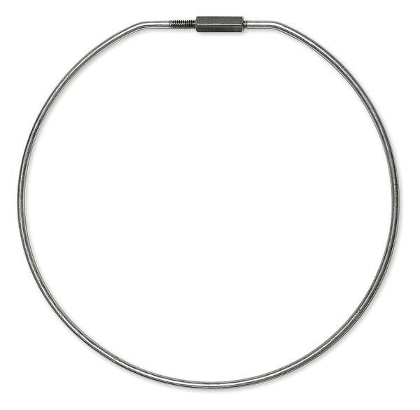 Key Ring, Round Ring Type, 6 in Ring Size, Silver