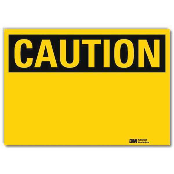 Safety Sign, Caution, 7in.H x 10in.W