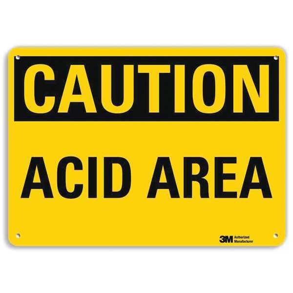 Safety Sign, Acid Area, 7in.H, U4-1042-RA_10X7