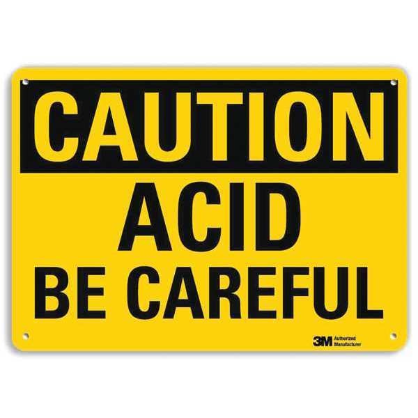 Safety Sign, Acid Be Careful, 7in.H, U4-1043-RA_10X7
